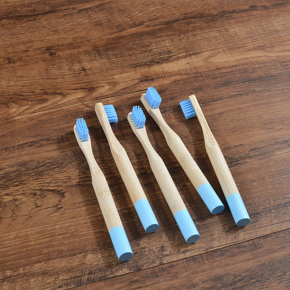 🌈Lot de 5 Brosses à Dents Enfants | Bambou Éco | Vegan | Poils Doux Sans BPA | Zéro Déchet