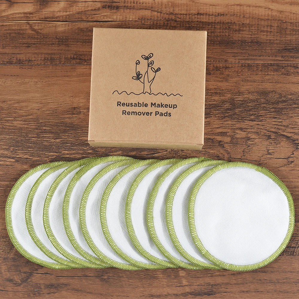 🌿 Cotons Démaquillants Lavables | Lot de 10 🧖‍♀️